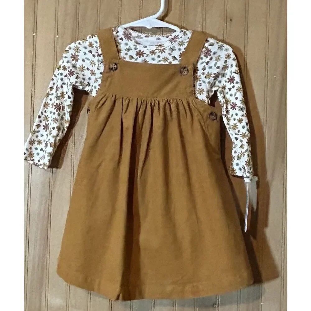 Carter’s Just One You 12 Months 2 piece Corduroy Jumper with Floral Top